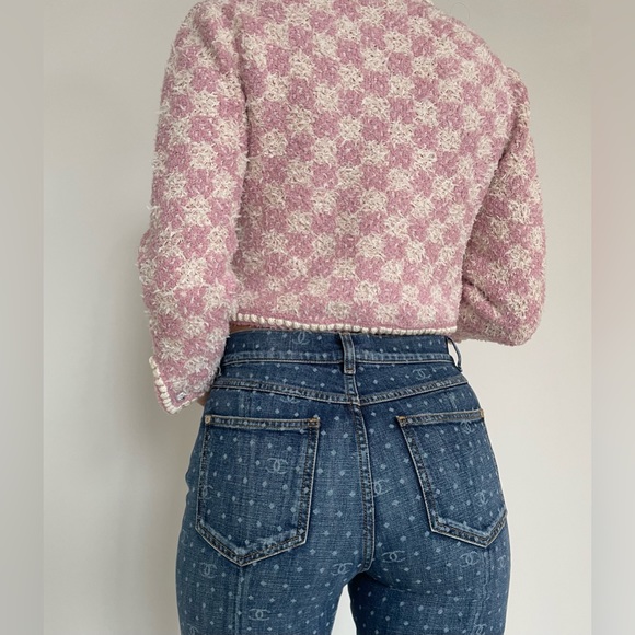 Chanel Pink White Metallic Knit Cardigan Jacket FR 34 Tweed - Picture 3 of 6